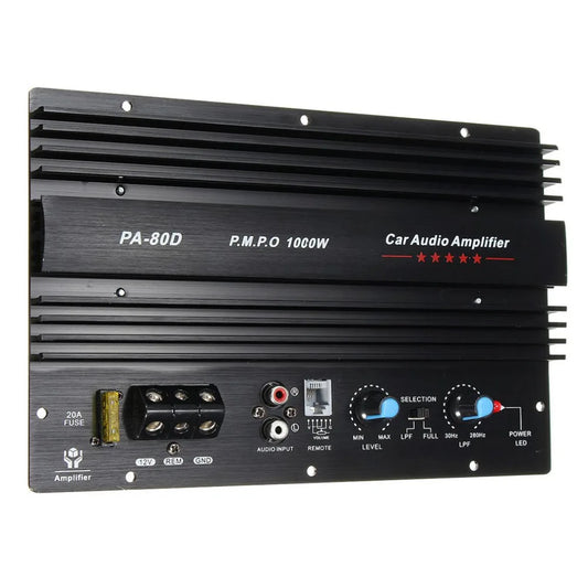 Universal 1000W Amplifier Board Mono 12V Car Audio Power Amplifier Powerful Bass Subwoofers Amp for Car Modification