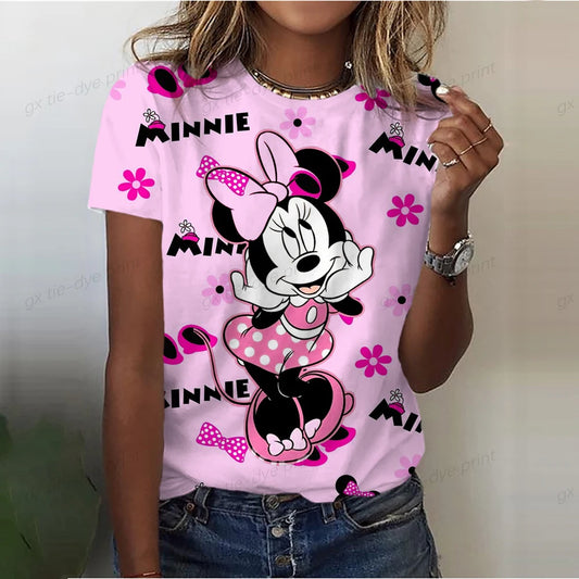 Hip Hop Disney T Shirt Minnie Children T-shirt Kawaii Tshirt Mickey Mouse Anime Cartoons Casual Vintage Clothes Women Top Tee