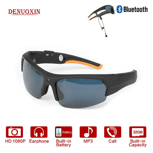 1080P 32GB Sunglasses Camera MP3 Headset Portable Video Recorder Bluetooth Sports DVR Cycling Mini Smart Glasses For Cycling Dri